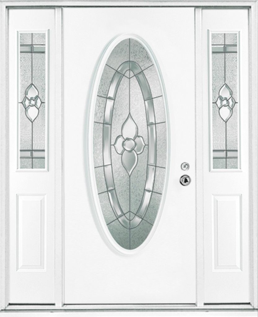 Oval patterned glass exterior doors